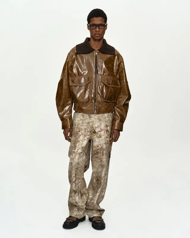 FLOWER PRINTED WIDE-LEG JEANS apa874m(BEIGE) made by Andersson Bell