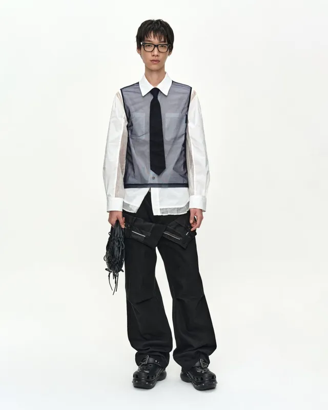 [4/14 Scheduled Delivery] DOUBLE WAISTBAND WIDE-LEG TROUSERS apa872m(BLACK) made by Andersson Bell