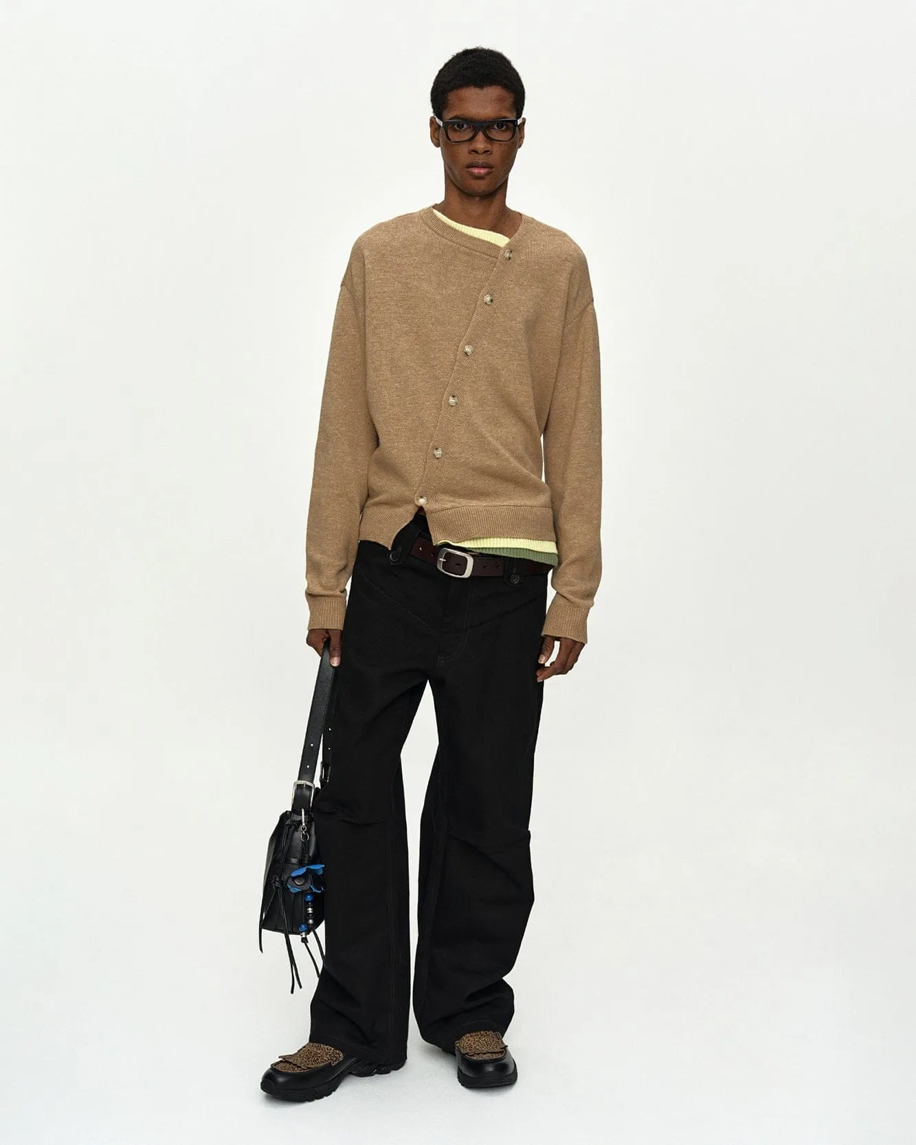 LAYERED CARDIGAN atb1411m(CAMEL) sold by Andersson Bell