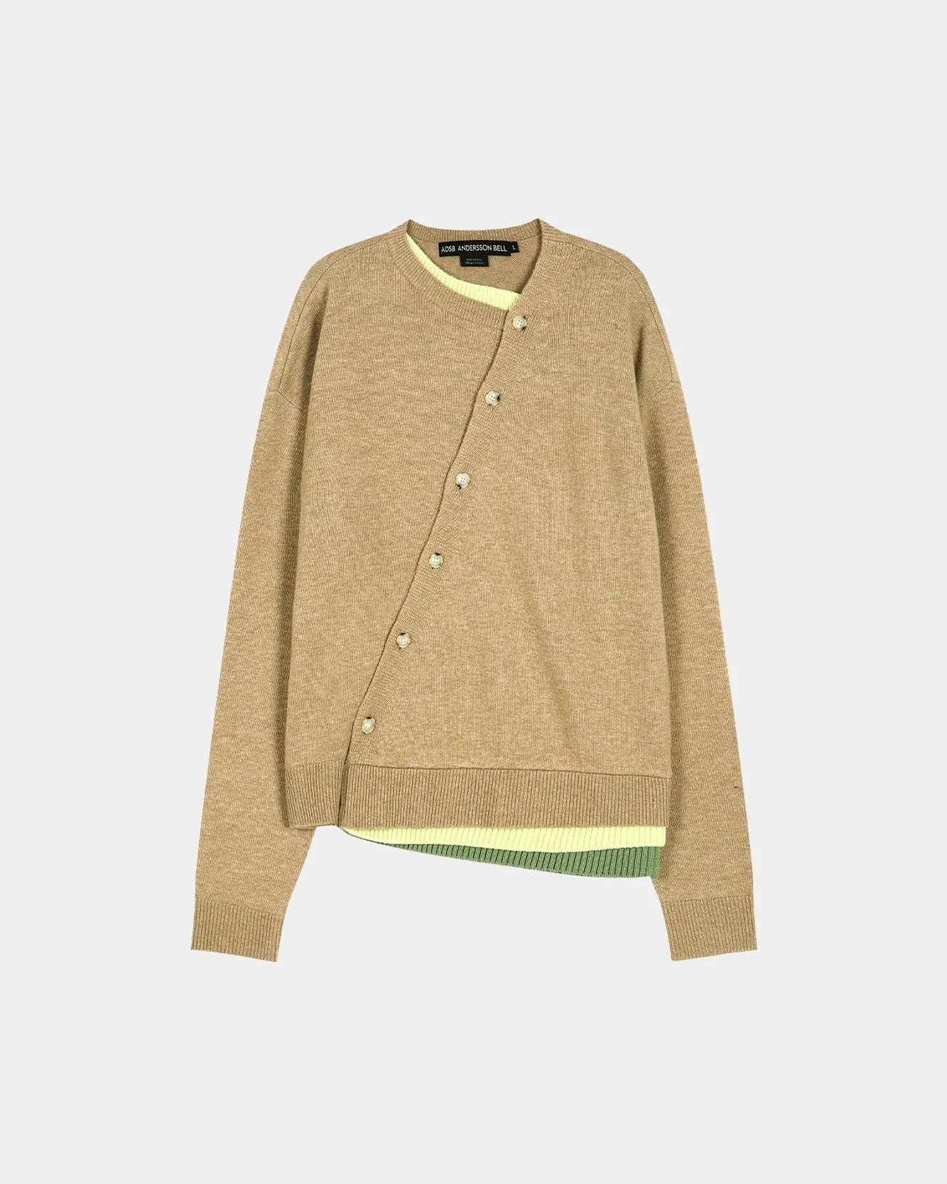 LAYERED CARDIGAN atb1411m(CAMEL) sold by Andersson Bell product image thumbnail 2