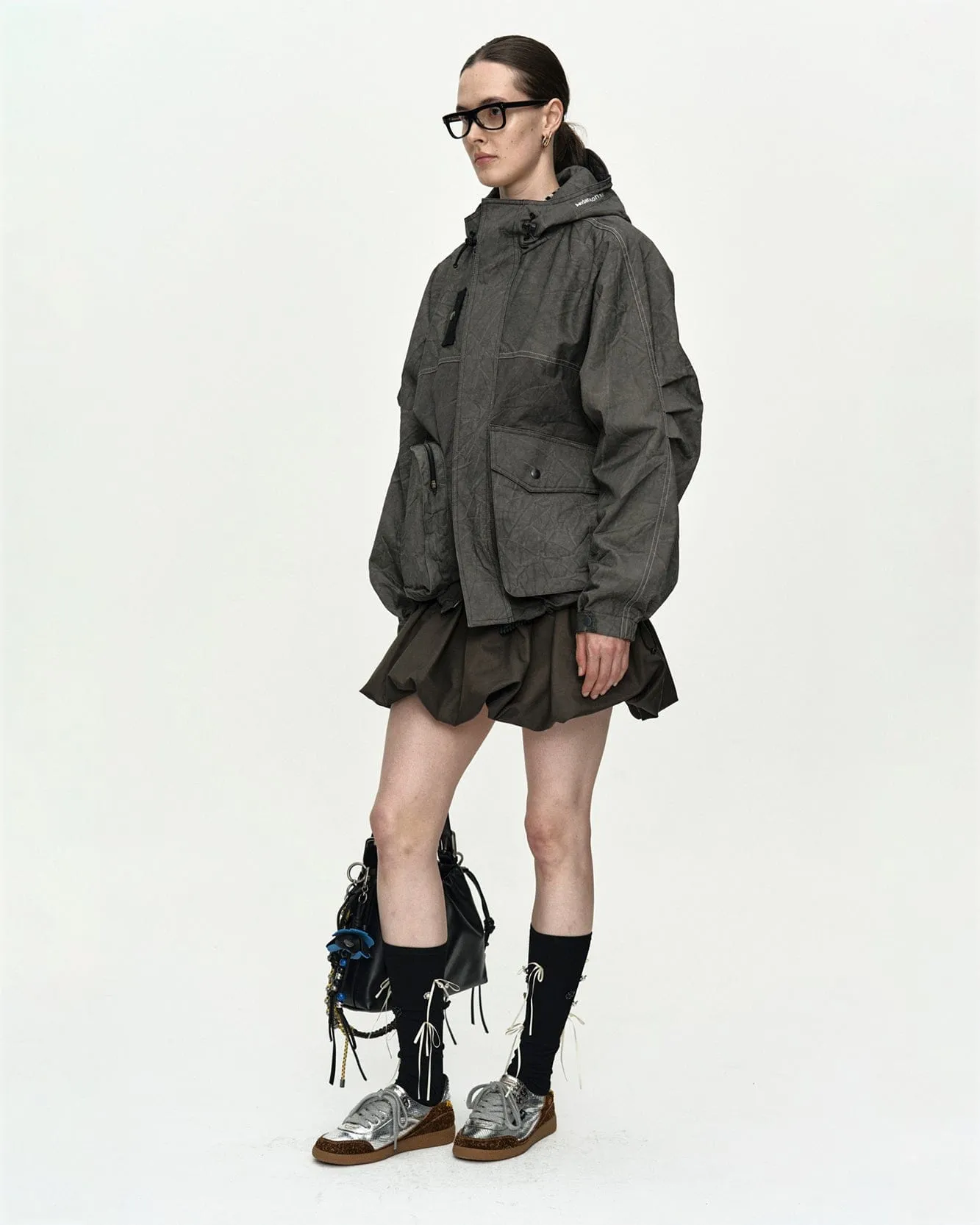 UNISEX TIE-DYED BEACH SHELL JACKET awa746u(CHARCOAL) sold by Andersson Bell product image thumbnail 5