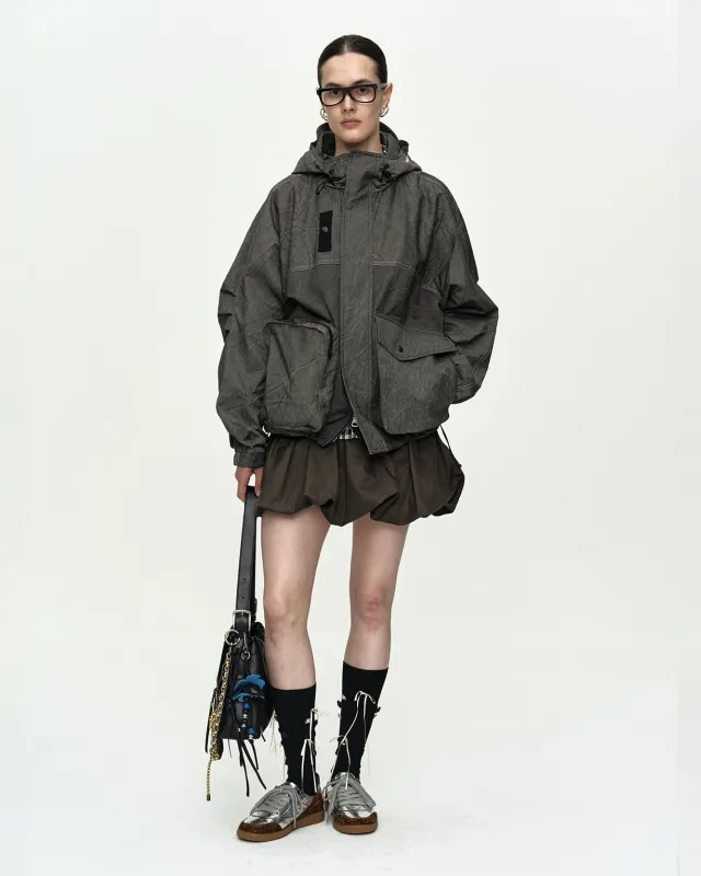 UNISEX TIE-DYED BEACH SHELL JACKET awa746u(CHARCOAL) made by Andersson Bell