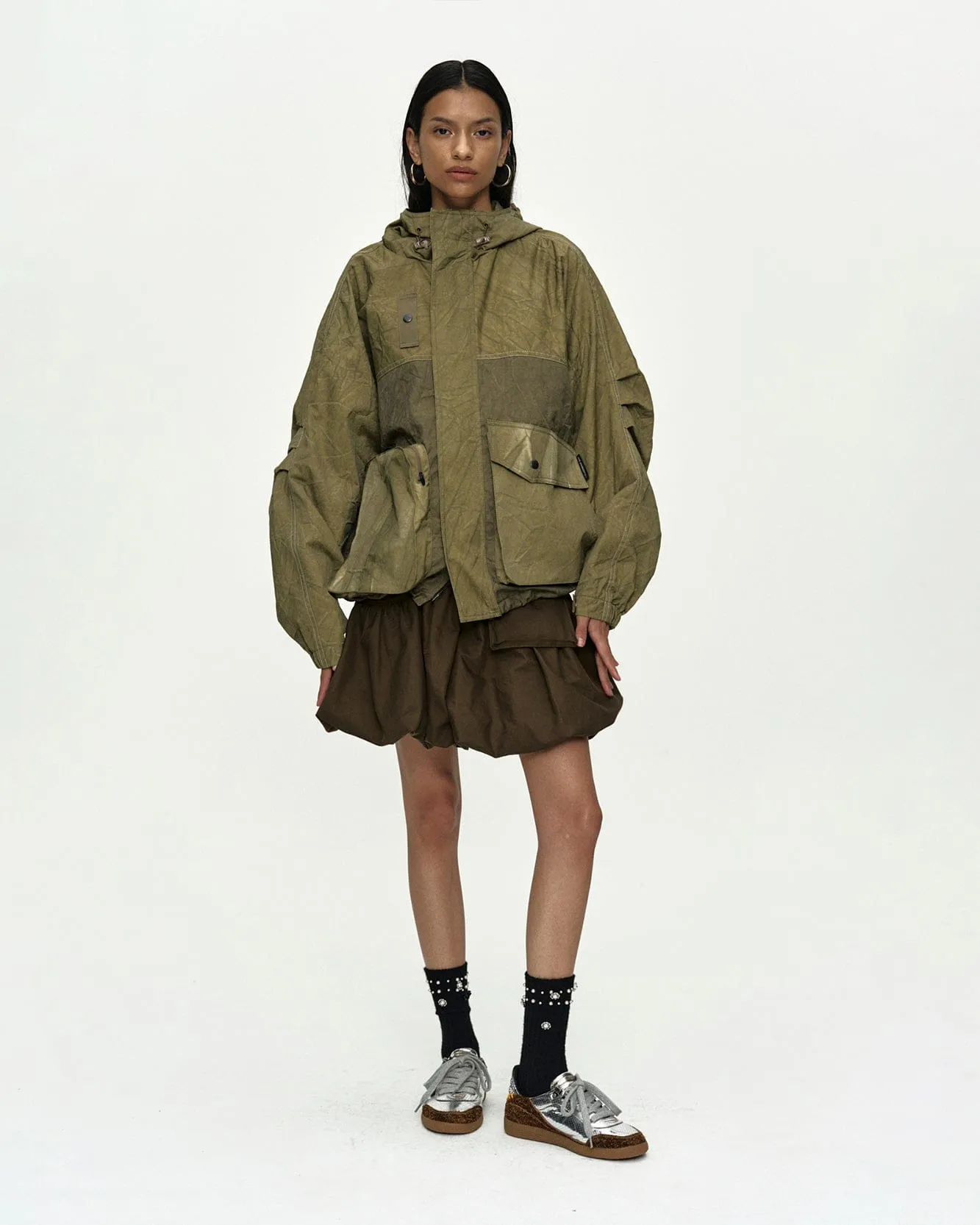 UNISEX TIE-DYED BEACH SHELL JACKET awa746u(BEIGE) sold by Andersson Bell product image thumbnail 4