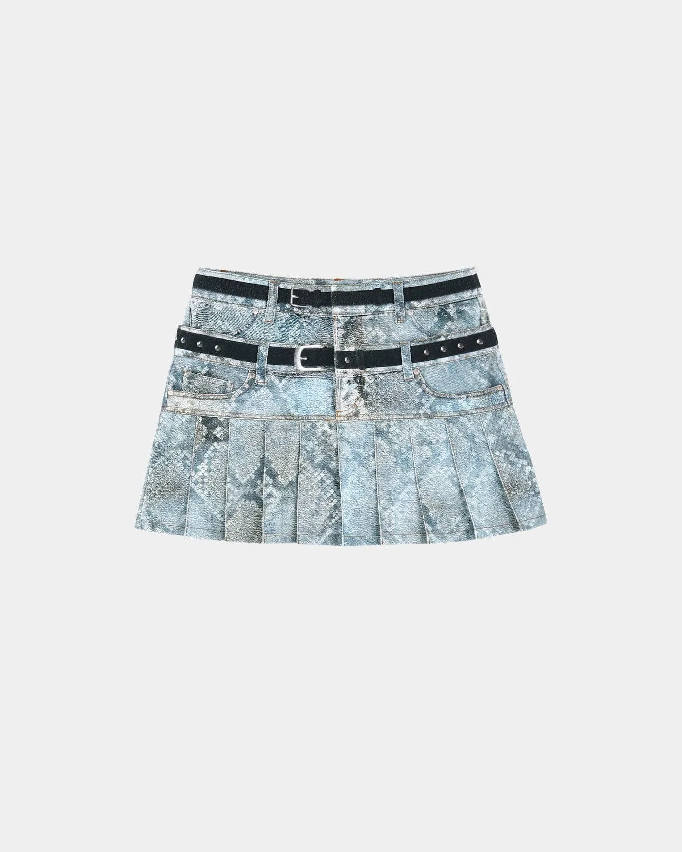 PYTHON FADE DENIM PRINTED SKIRT apa883w(BLUE) sold by Andersson Bell product image thumbnail 2