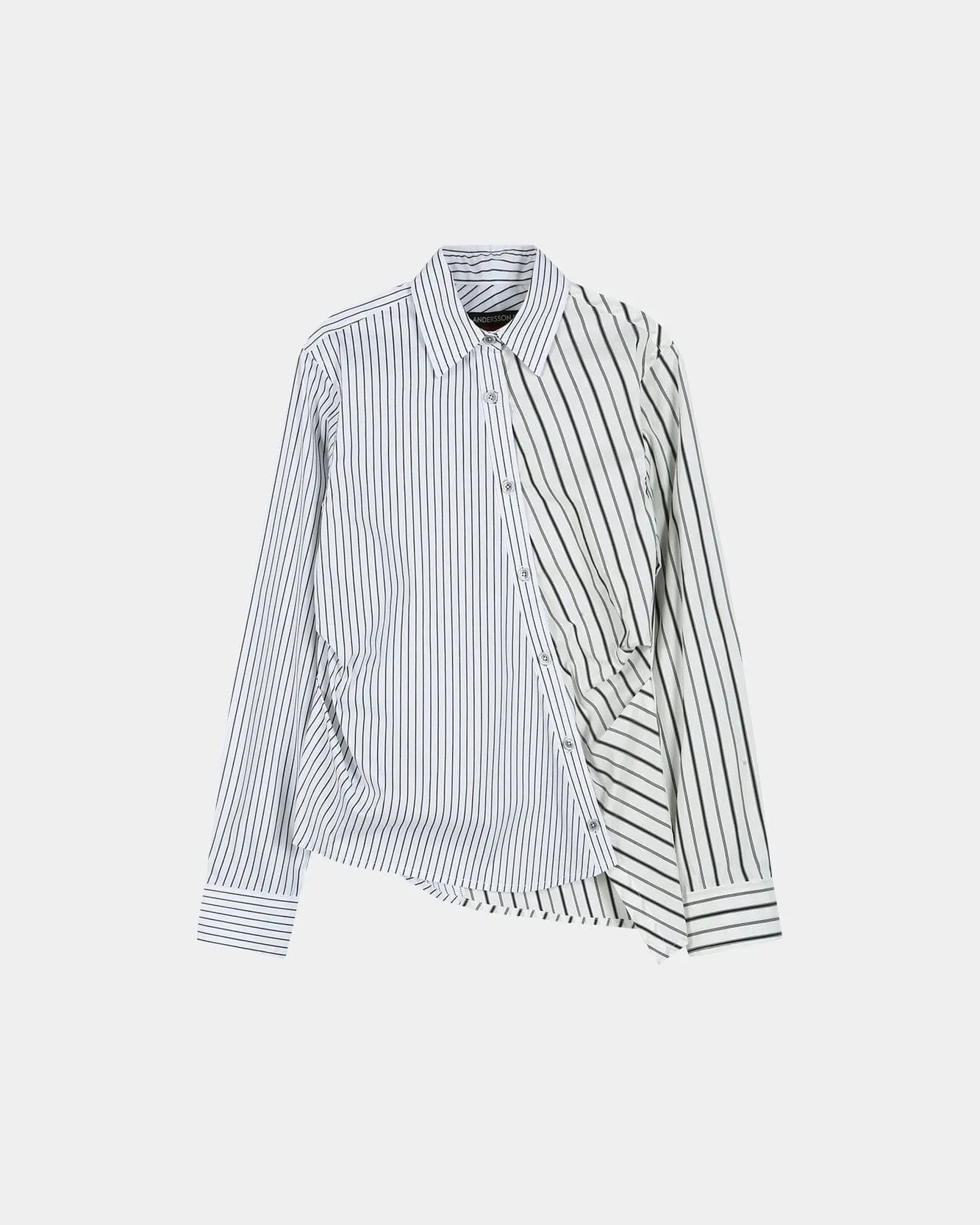 NOA STRIPED TWIST-TUCK SHIRT atb1463w(OFF-WHITE) sold by Andersson Bell product image thumbnail 2