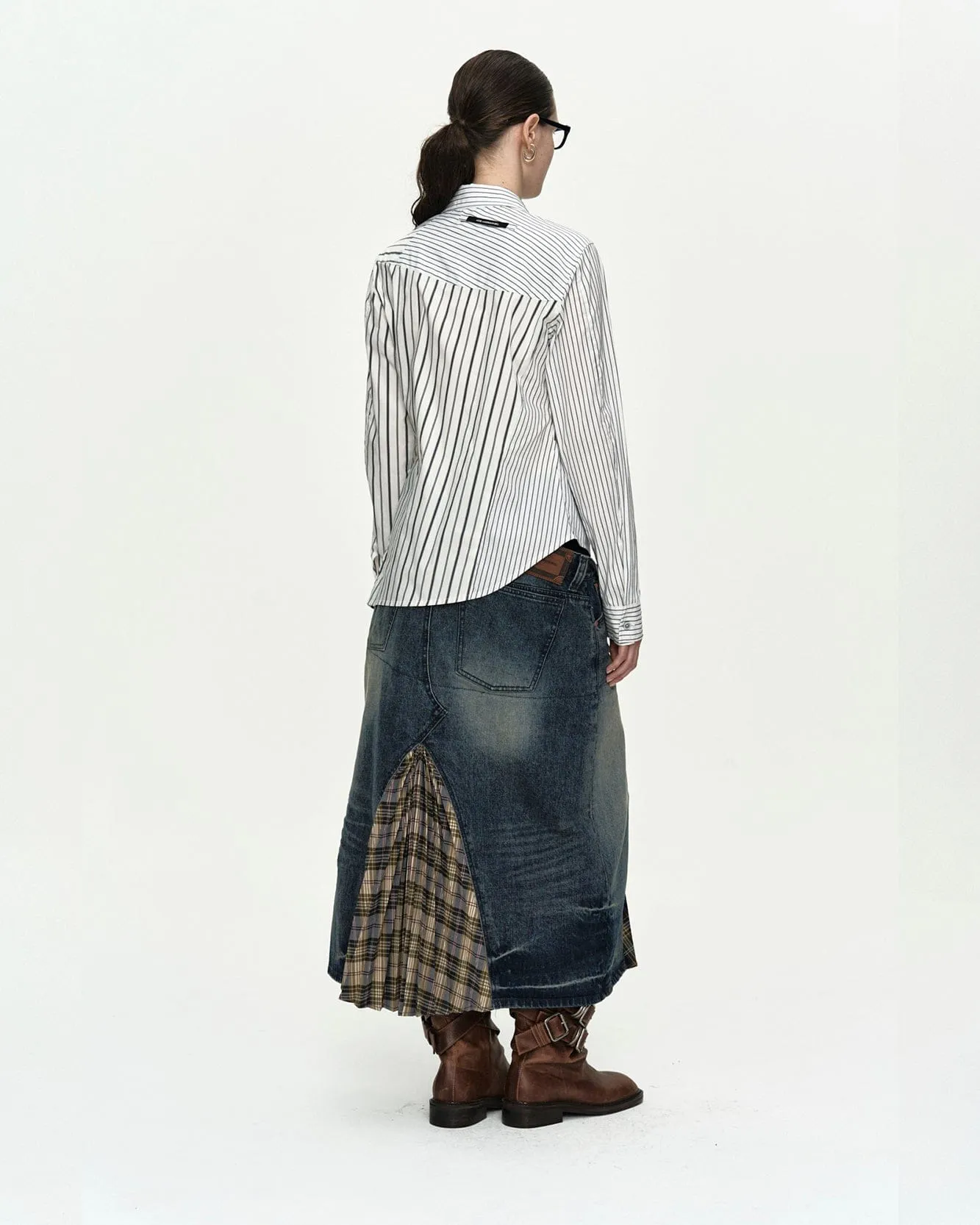 NOA STRIPED TWIST-TUCK SHIRT atb1463w(OFF-WHITE) sold by Andersson Bell product image thumbnail 5