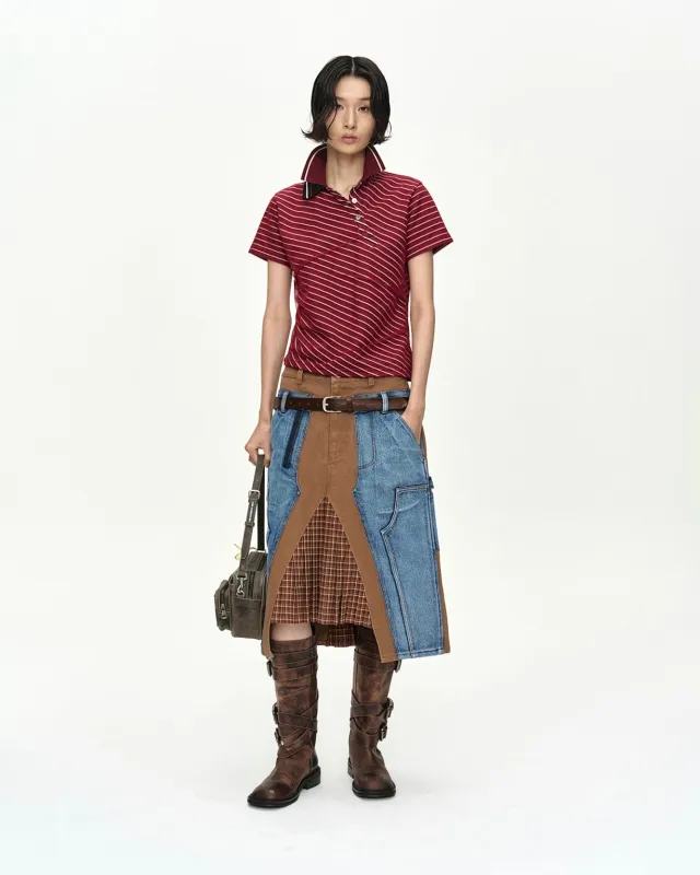 CARPENTER DECONSTRUCTED PLEATS SKIRT apa886w(HAMILTON BROWN) made by Andersson Bell