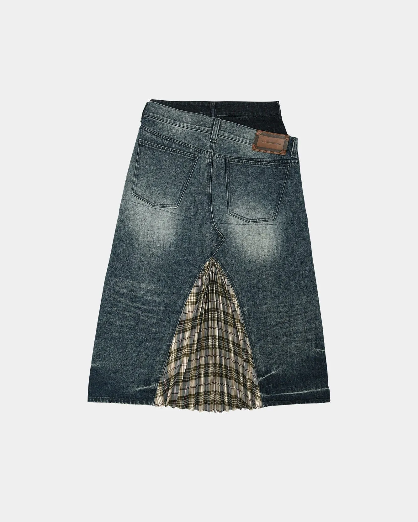 PLEATS COMBO FLIPPED DENIM SKIRT apa887w(BLUE) sold by Andersson Bell product image thumbnail 3