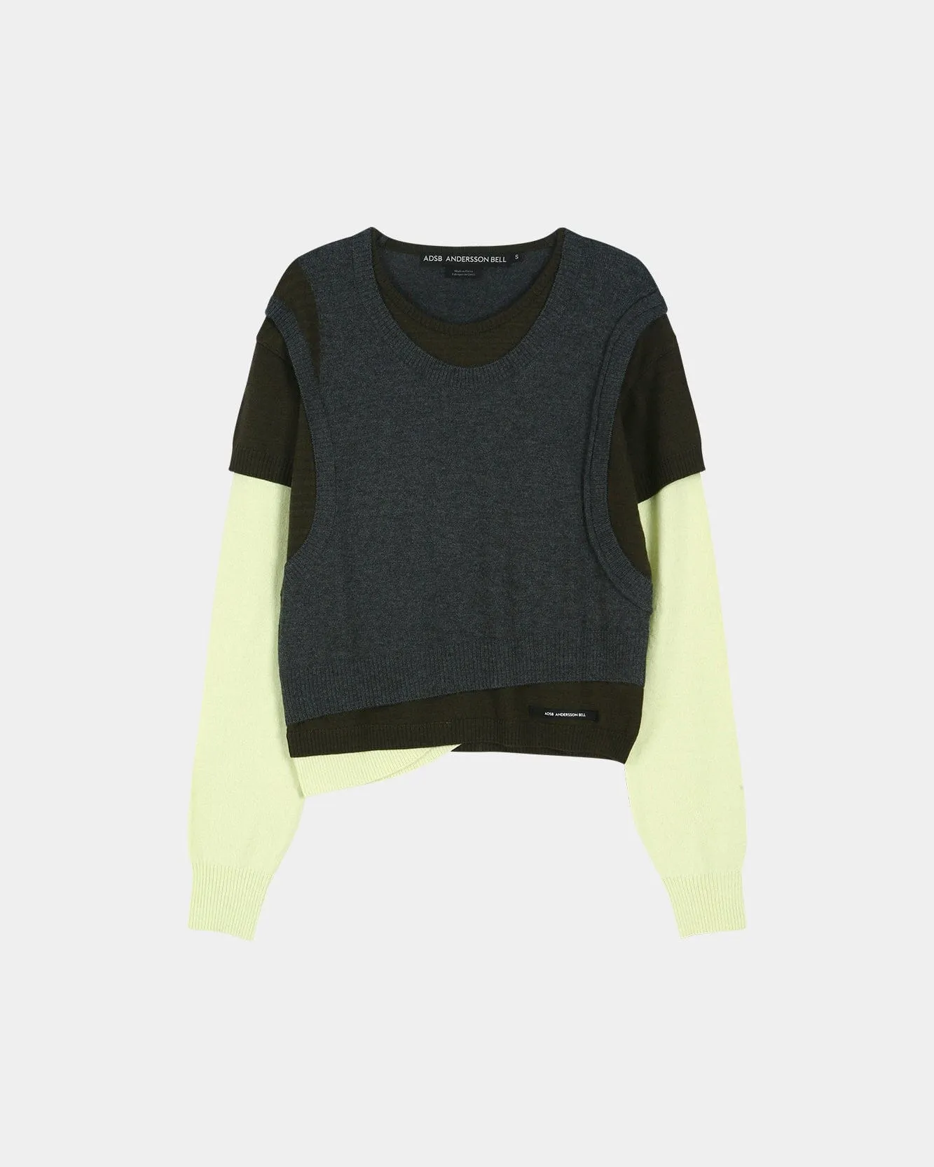 TRES OVER LAYERED SWEATER atb1474w(GREEN) sold by Andersson Bell product image thumbnail 2