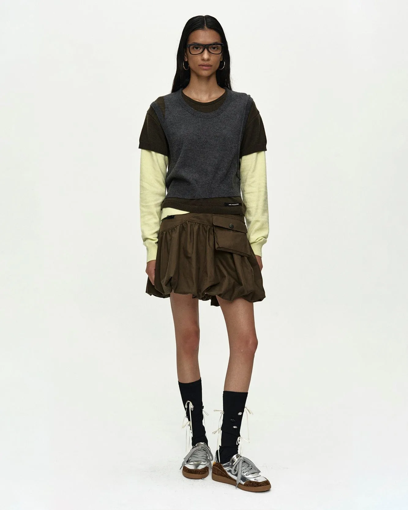 TRES OVER LAYERED SWEATER atb1474w(GREEN) sold by Andersson Bell product image thumbnail 4