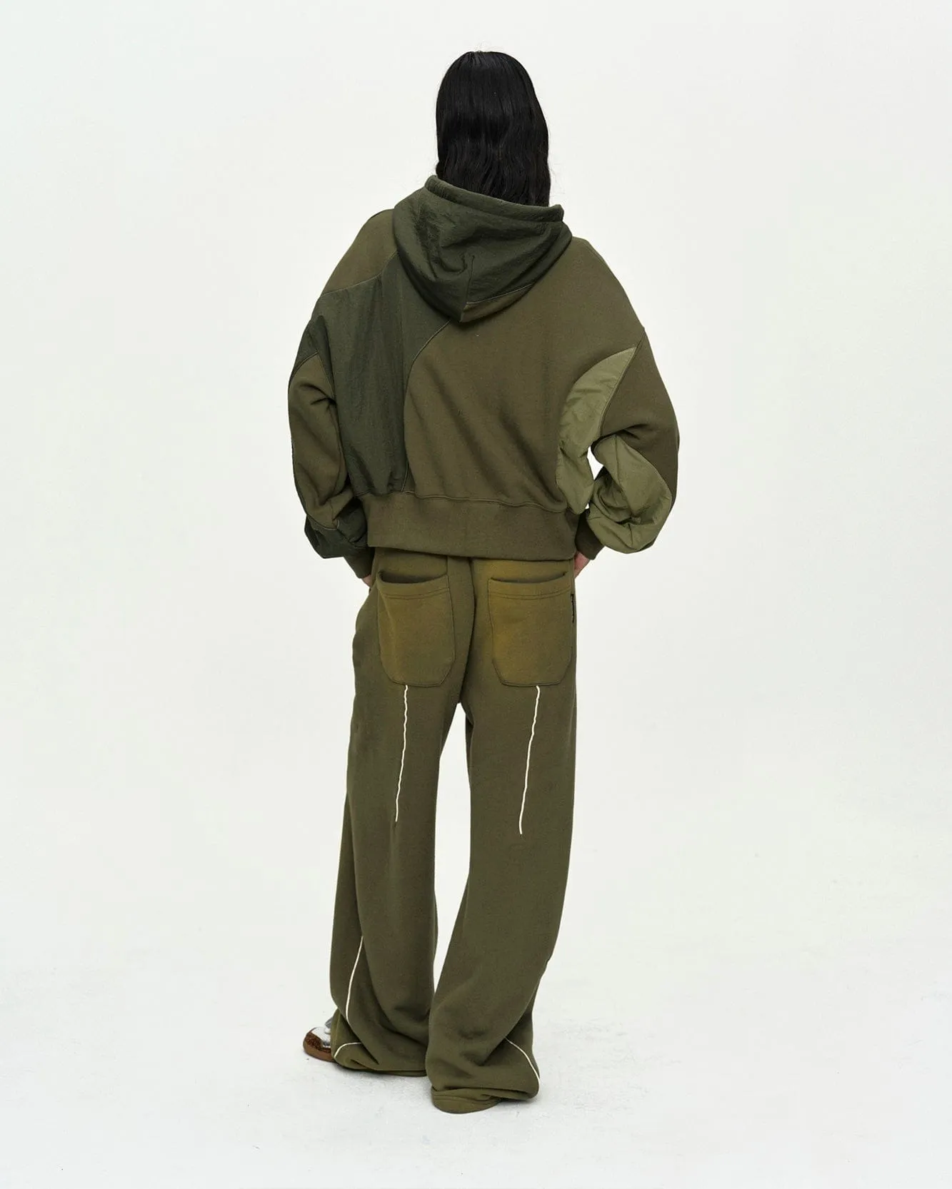 PATCHWORK MA-1 HOODIE ZIP UP atb1507w(KHAKI) sold by Andersson Bell product image thumbnail 5