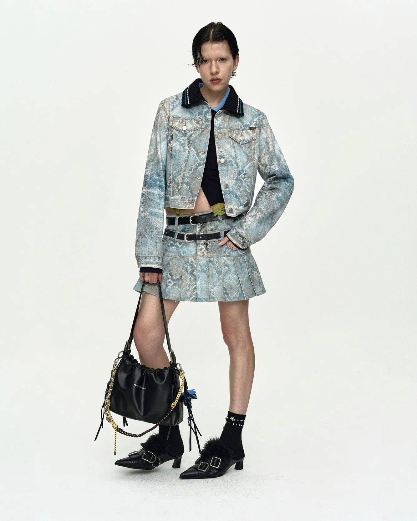 PYTHON FADE DENIM PRINTED JACKET awa750w(BLUE) sold by Andersson Bell