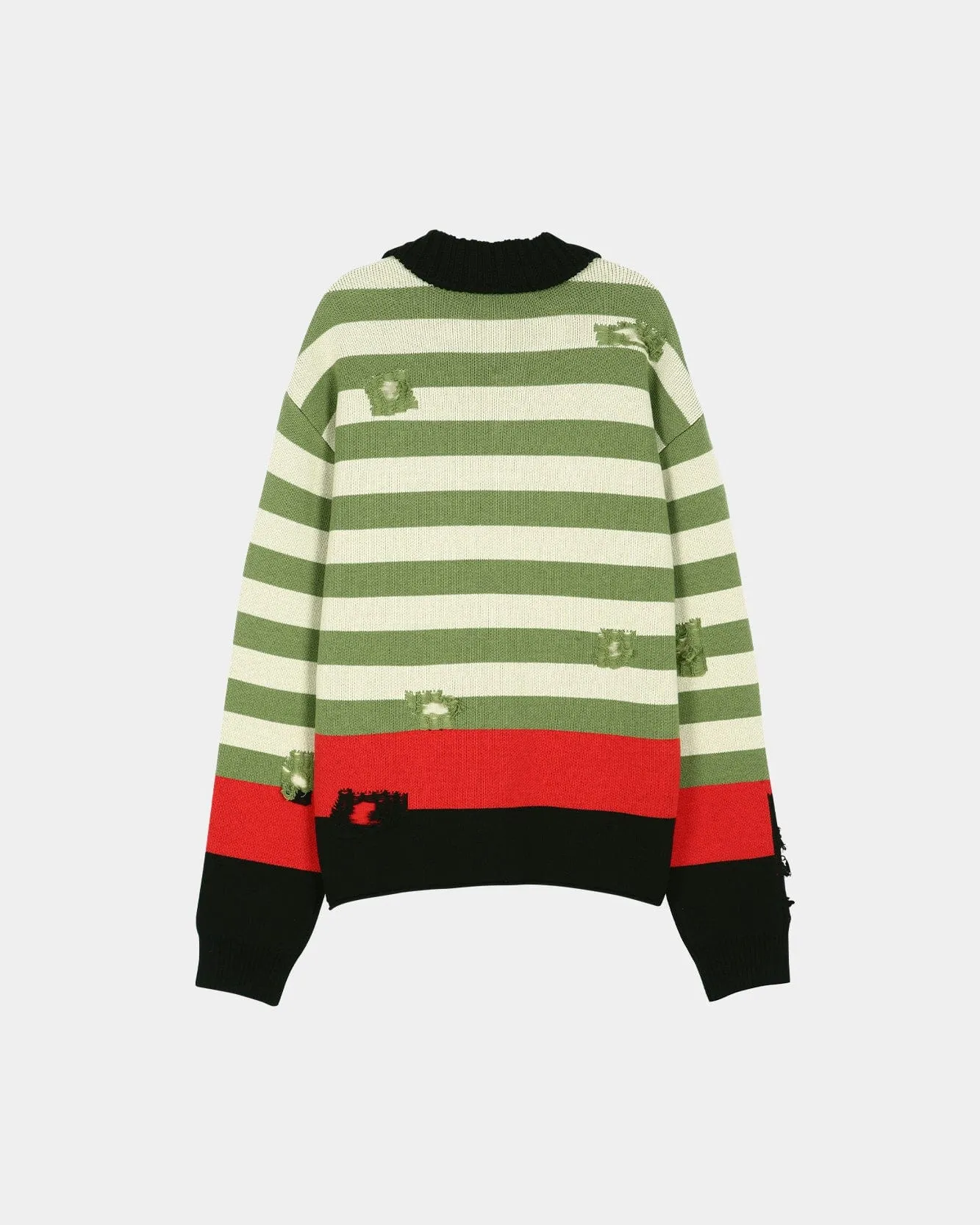 STRIPE DAMAGED POLO SWEATER atb1419m(MULTI) sold by Andersson Bell product image thumbnail 3