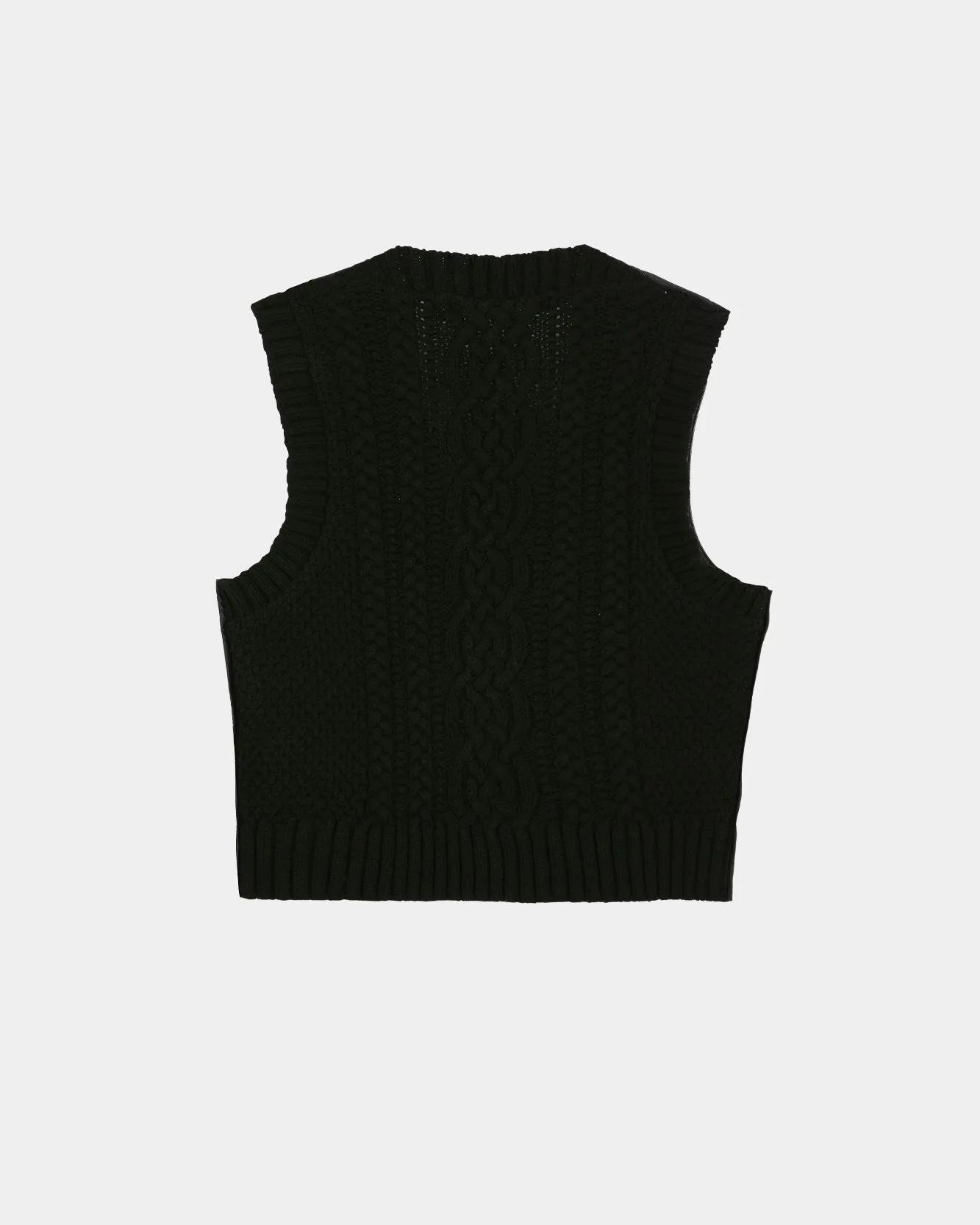 BACK KNIT PATCHWORK LEATHER VEST atb1467u(BROWN) sold by Andersson Bell product image thumbnail 3