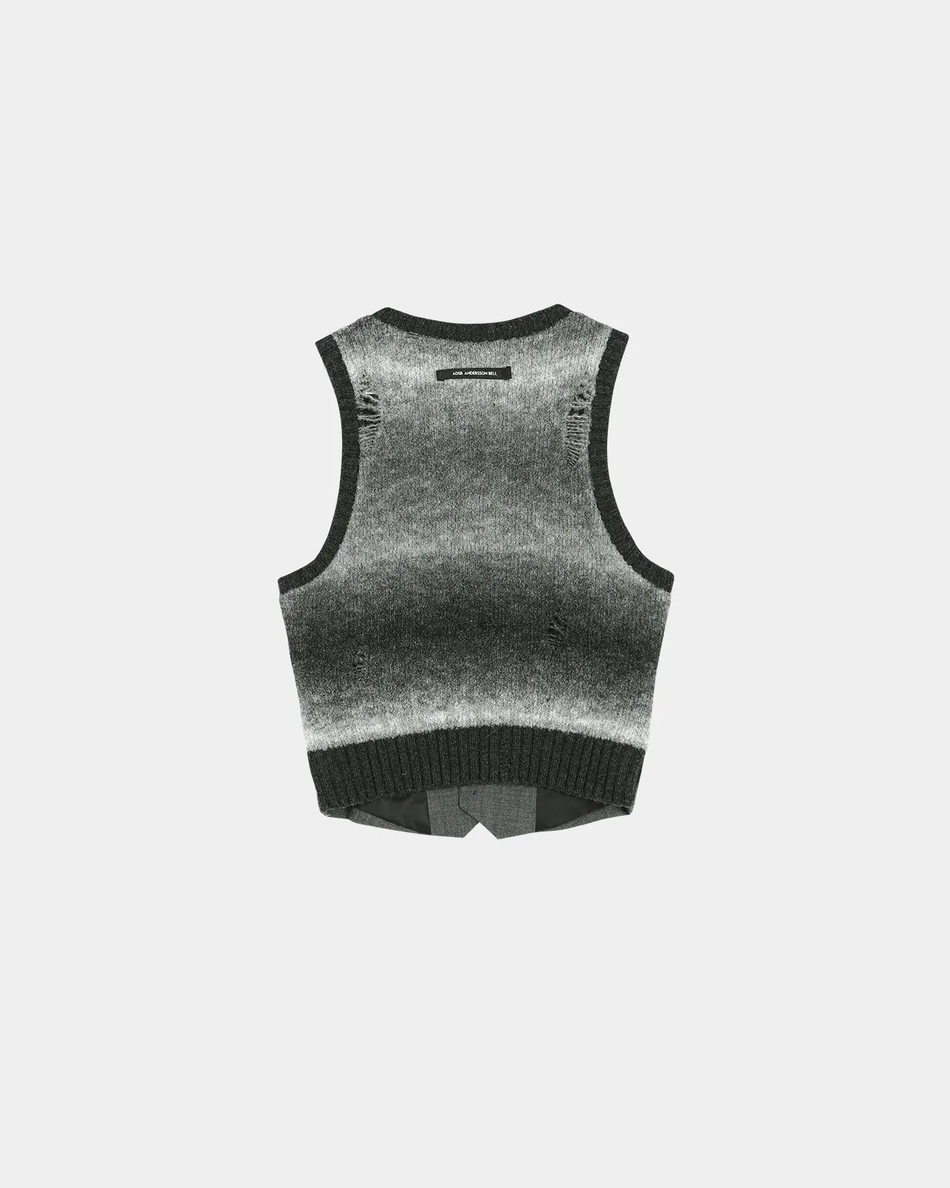 BACK KNIT ARGYLE PATCHED VEST atb1466w(GREY) sold by Andersson Bell product image thumbnail 3