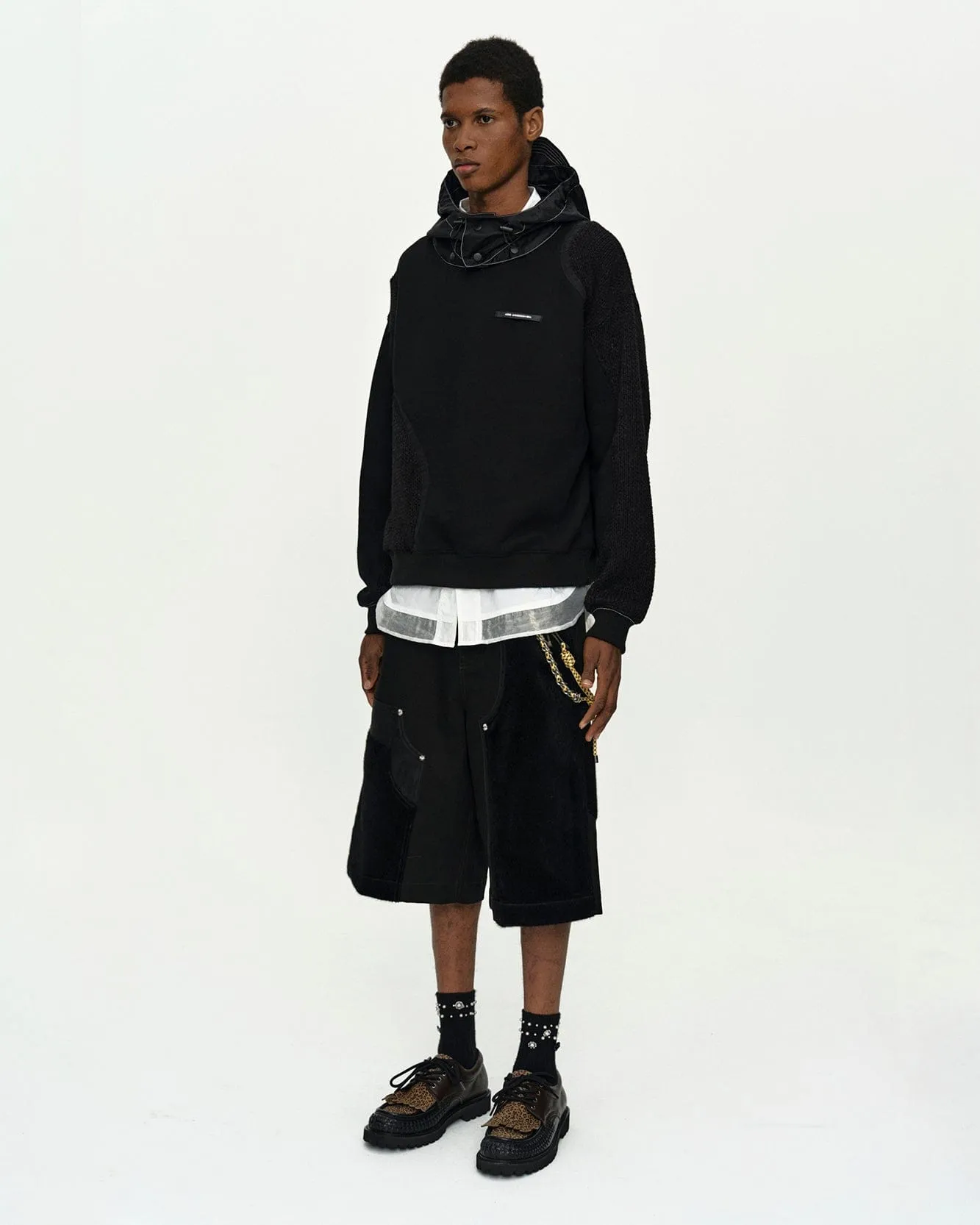 DETACHABLE BALACLAVA SWEATSHIRT atb1424m(BLACK) sold by Andersson Bell product image thumbnail 5