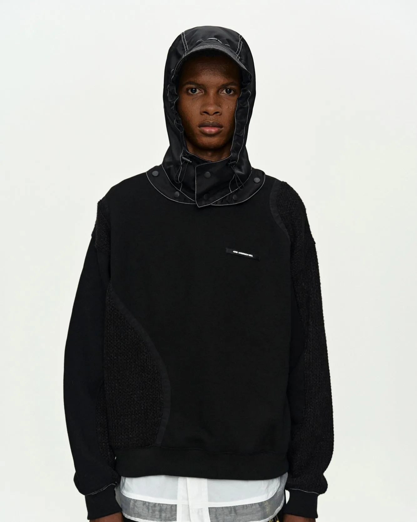 DETACHABLE BALACLAVA SWEATSHIRT atb1424m(BLACK) sold by Andersson Bell