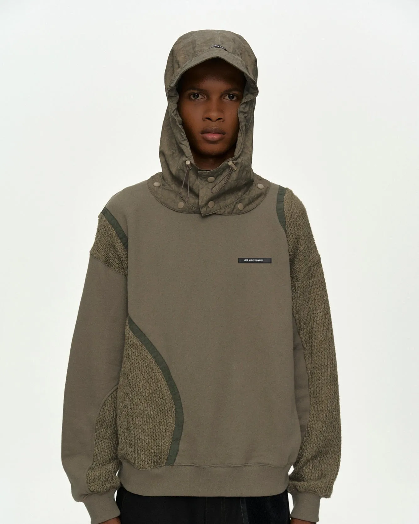 DETACHABLE BALACLAVA SWEATSHIRT atb1425m(KHAKI) sold by Andersson Bell