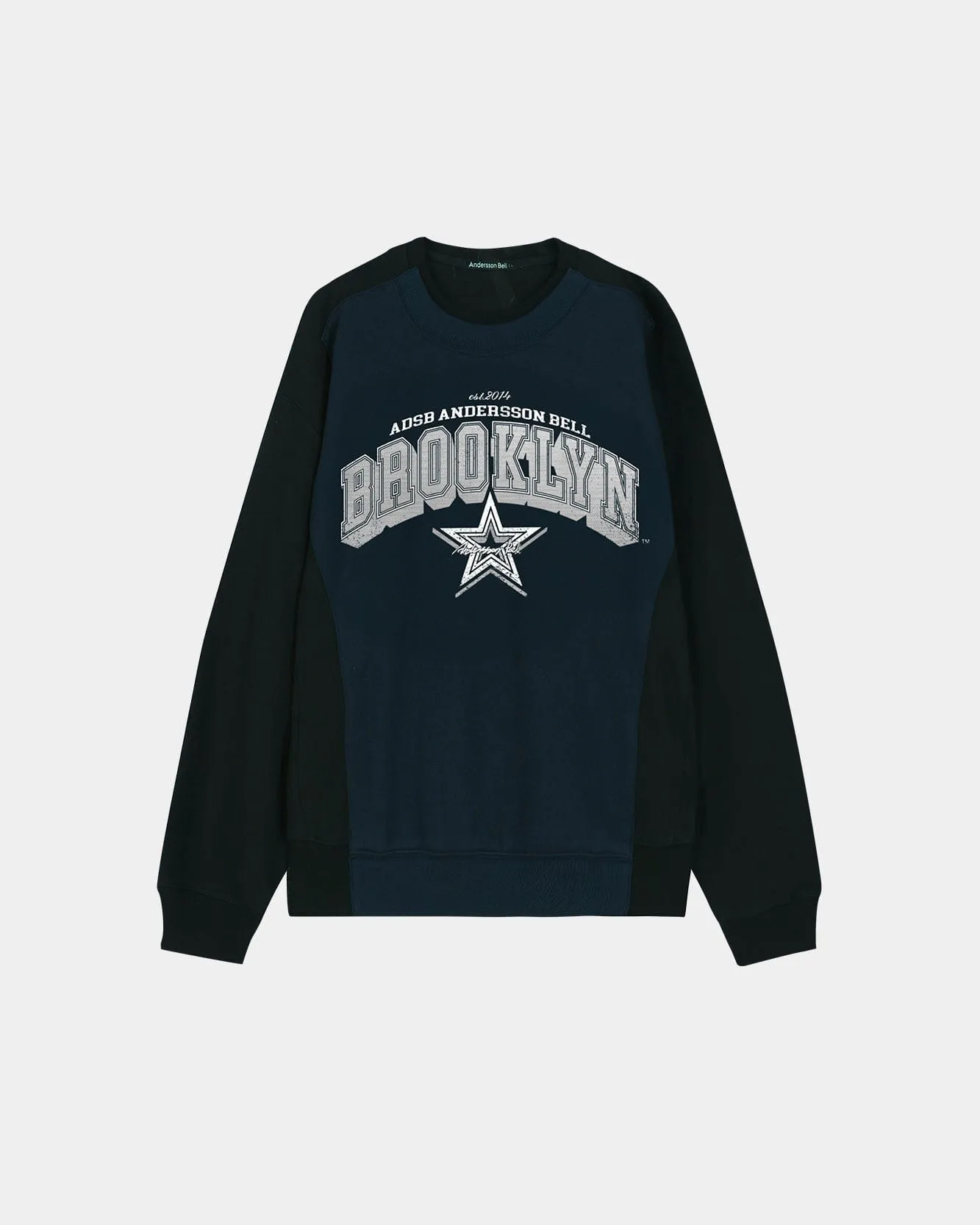 UNISEX ARCH LOGO LAYERED SWEATSHIRT atb1426u(BLACK/NAVY) sold by Andersson Bell product image thumbnail 2