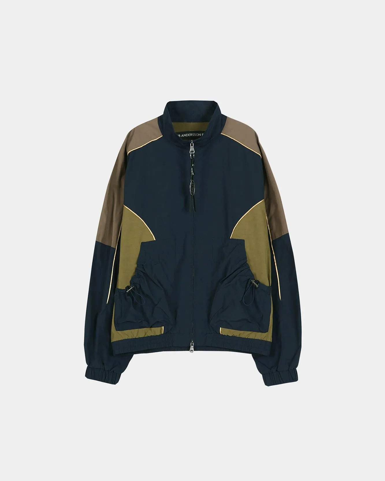 UNISEX COLOR BLOCK NYLON TRACK JACKET awa759u(NAVY/KHAKI) sold by Andersson Bell product image thumbnail 2