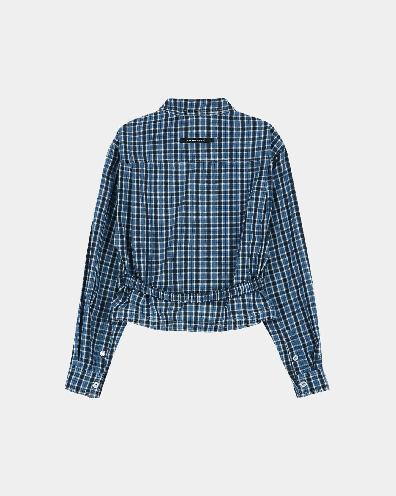 CHECK CURVES HEM SHIRT atb1568w(BLUE) sold by Andersson Bell product image thumbnail 3