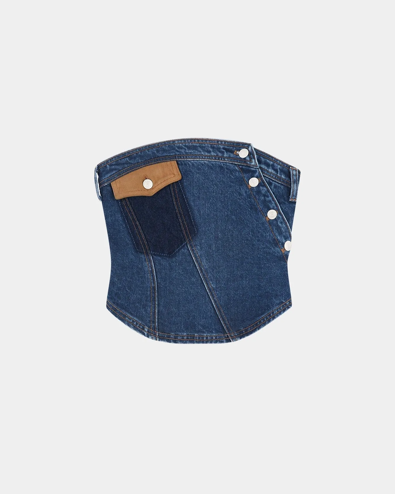 DENIM TWIST BUSTIER atb1493w(BLUE) sold by Andersson Bell product image thumbnail 2