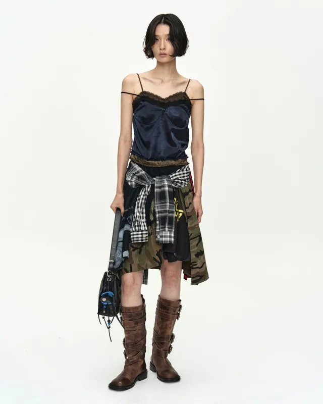 REWORKED VINTAGE JERSEY CAMISOLE DRESS atb1570w(NAVY) made by Andersson Bell