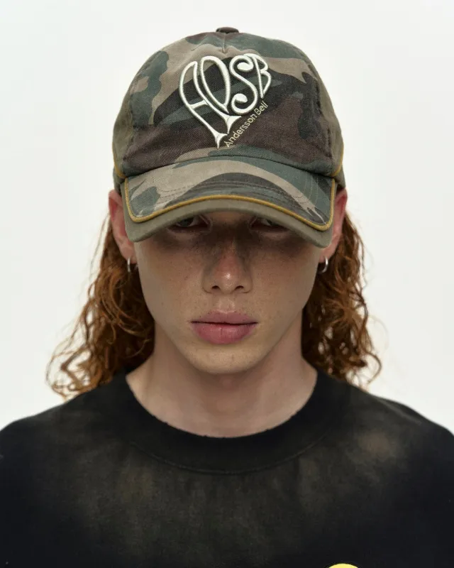 (ESSENTIAL) UNISEX HEART LOGO EMBROIDERY LAYERED CAP aaa523u(KHAKI) made by Andersson Bell