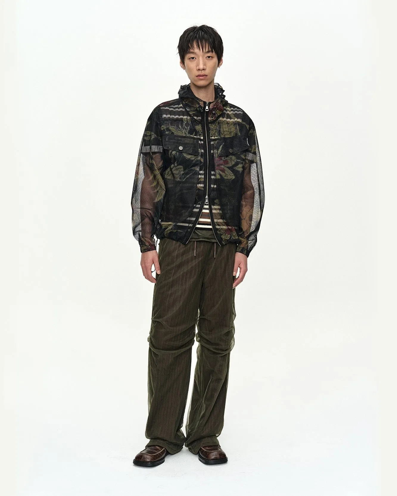 FLOWER SHEER HOODIE JACKET awa760m(BLACK) sold by Andersson Bell product image thumbnail 4