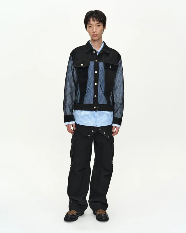 TONNY COTTON SHEER JACKET awa742m(BLACK) made by Andersson Bell