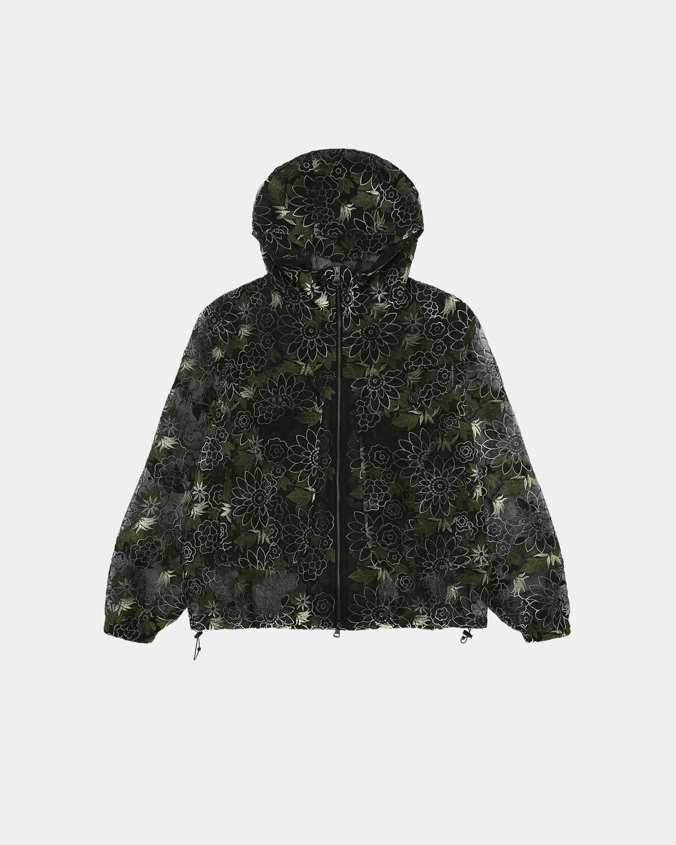FLOWER EMBROIDERY SHEER HOODIE JACKET awa761m(BLACK) sold by Andersson Bell product image thumbnail 2