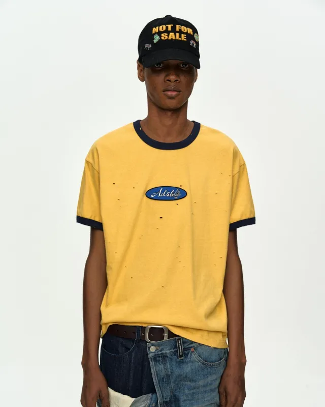 (ESSENTIAL) ADSB LOGO PATCH RINGER T-SHIRT atb1459m(YELLOW) made by Andersson Bell