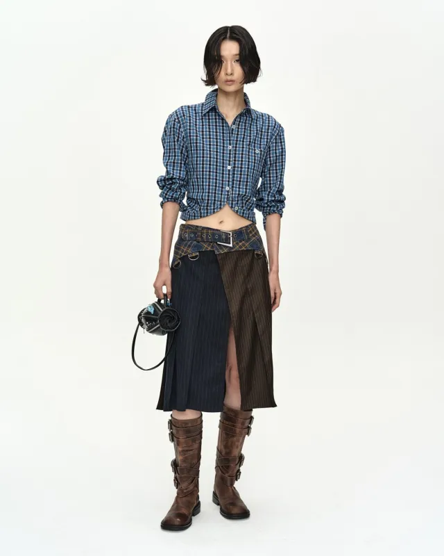 [EXCLUSIVE] UNISEX MULTI CHECK COMBO SKIRT apa903u(MULTI) made by Andersson Bell