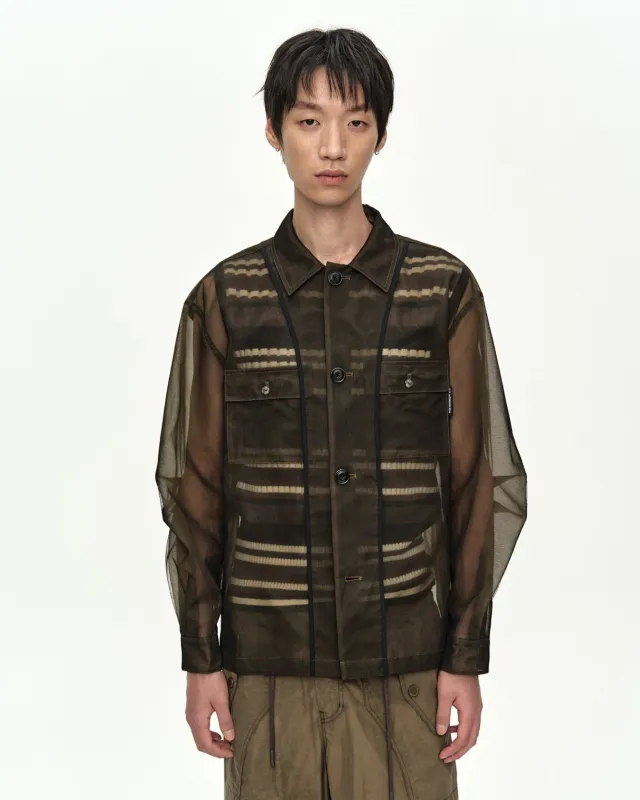 KARIM SHEER OVER SHIRT atb1523m(BROWN) made by Andersson Bell