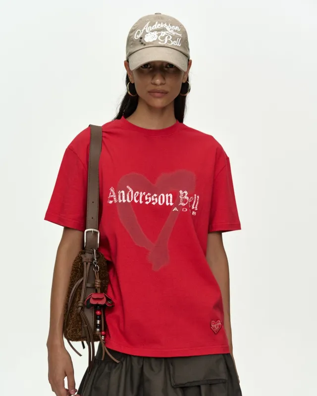 (ESSENTIAL) UNISEX HEART T-SHIRT atb1417u(RED) made by Andersson Bell