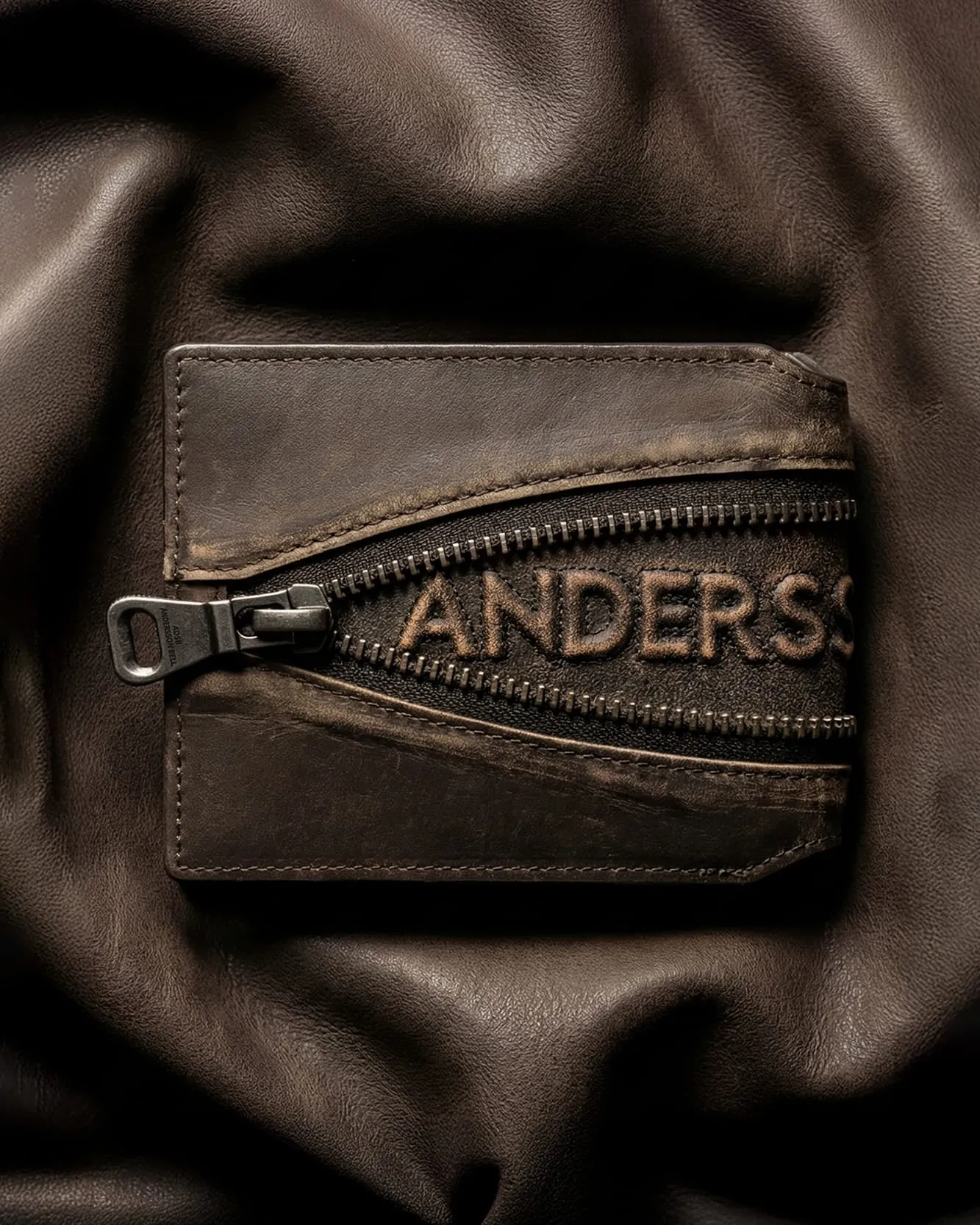 BROWN LEATHER ZIP WALLET aaa547u(BROWN) sold by Andersson Bell product image thumbnail 4