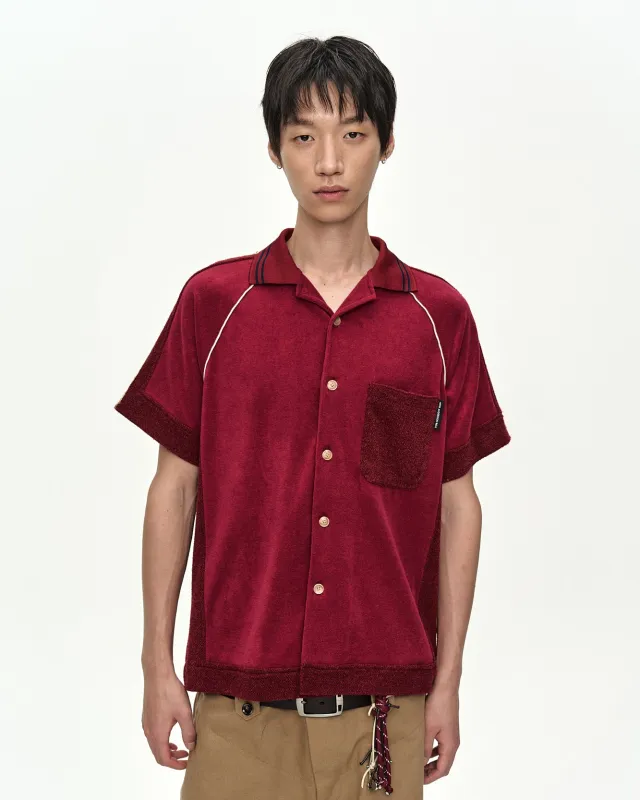LAGOS TERRY OPEN COLLAR SHIRT atb1552m(WINE) made by Andersson Bell