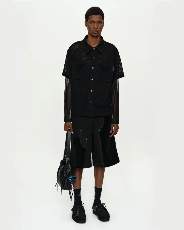 TRES SHEER KNITTED SHIRT atb1448m(BLACK) made by Andersson Bell