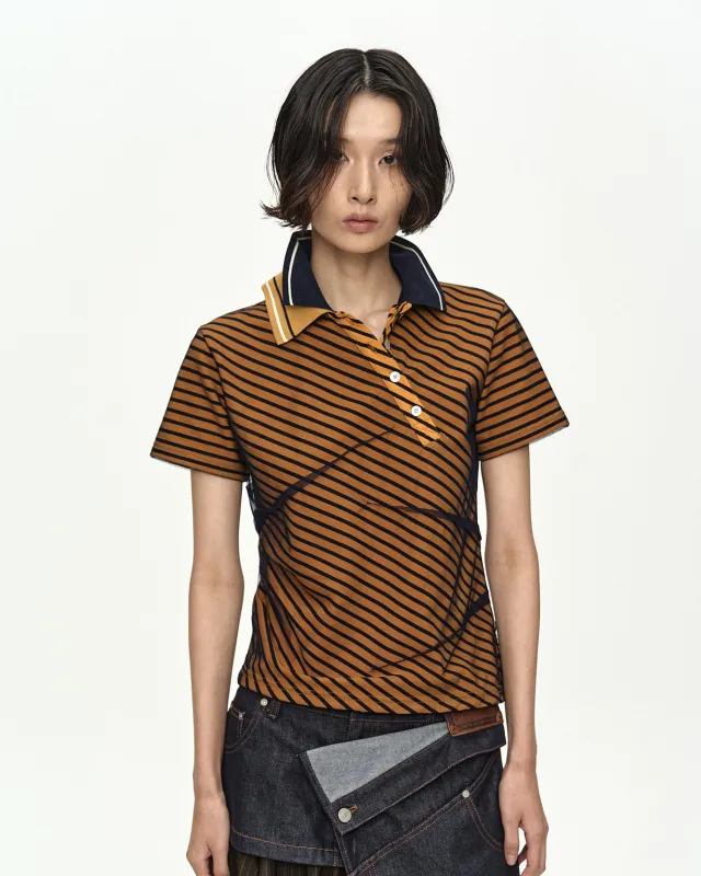 TWISTED PK POLO TOP atb1564w(YELLOW) made by Andersson Bell