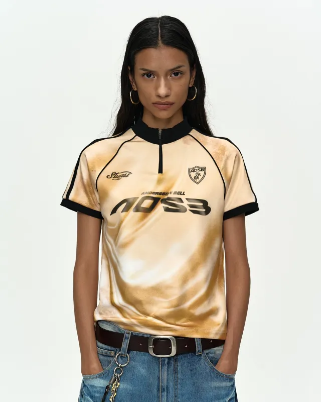 PRINTED FOOTBALL ZIP-UP TOP atb1489w(GOLD) made by Andersson Bell