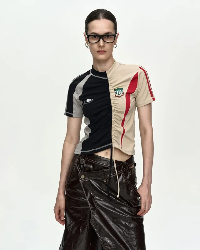 HYBRID CUT SOCCER JERSEY atb1468w(BLACK/BEIGE) made by Andersson Bell