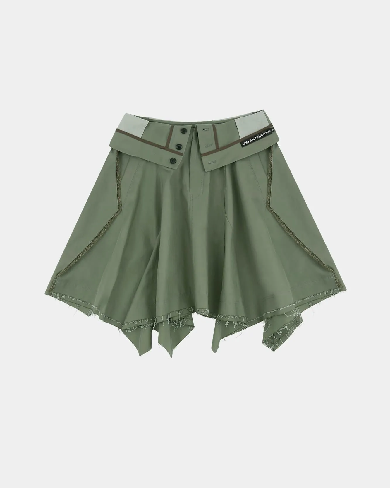 UPSIDE-DOWN ASYMMETRIC SKIRT apa914w(KHAKI) sold by Andersson Bell product image thumbnail 2