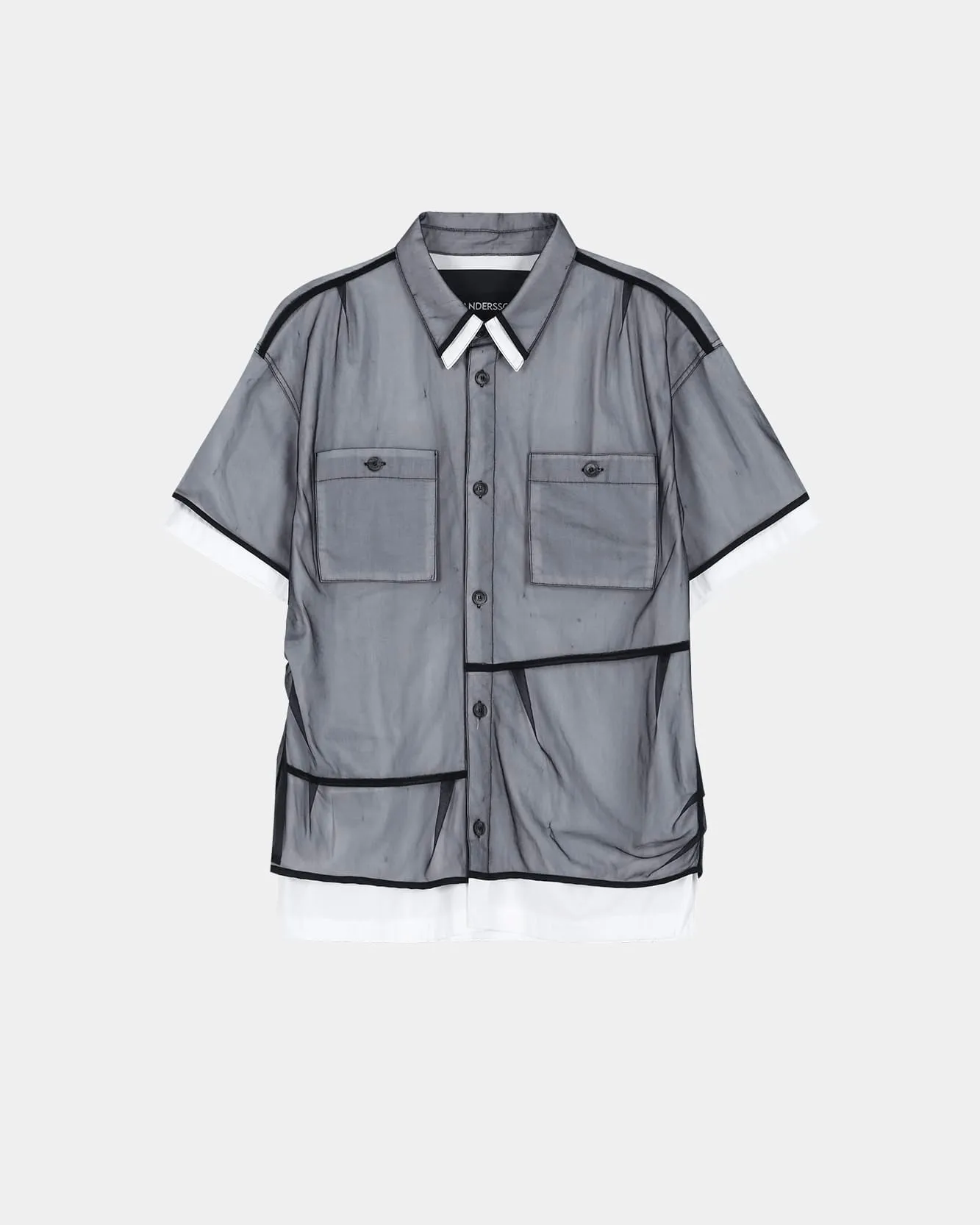 WHITE SHEER LAYERED SHIRT atb1537m(WHITE/NAVY) sold by Andersson Bell product image thumbnail 2