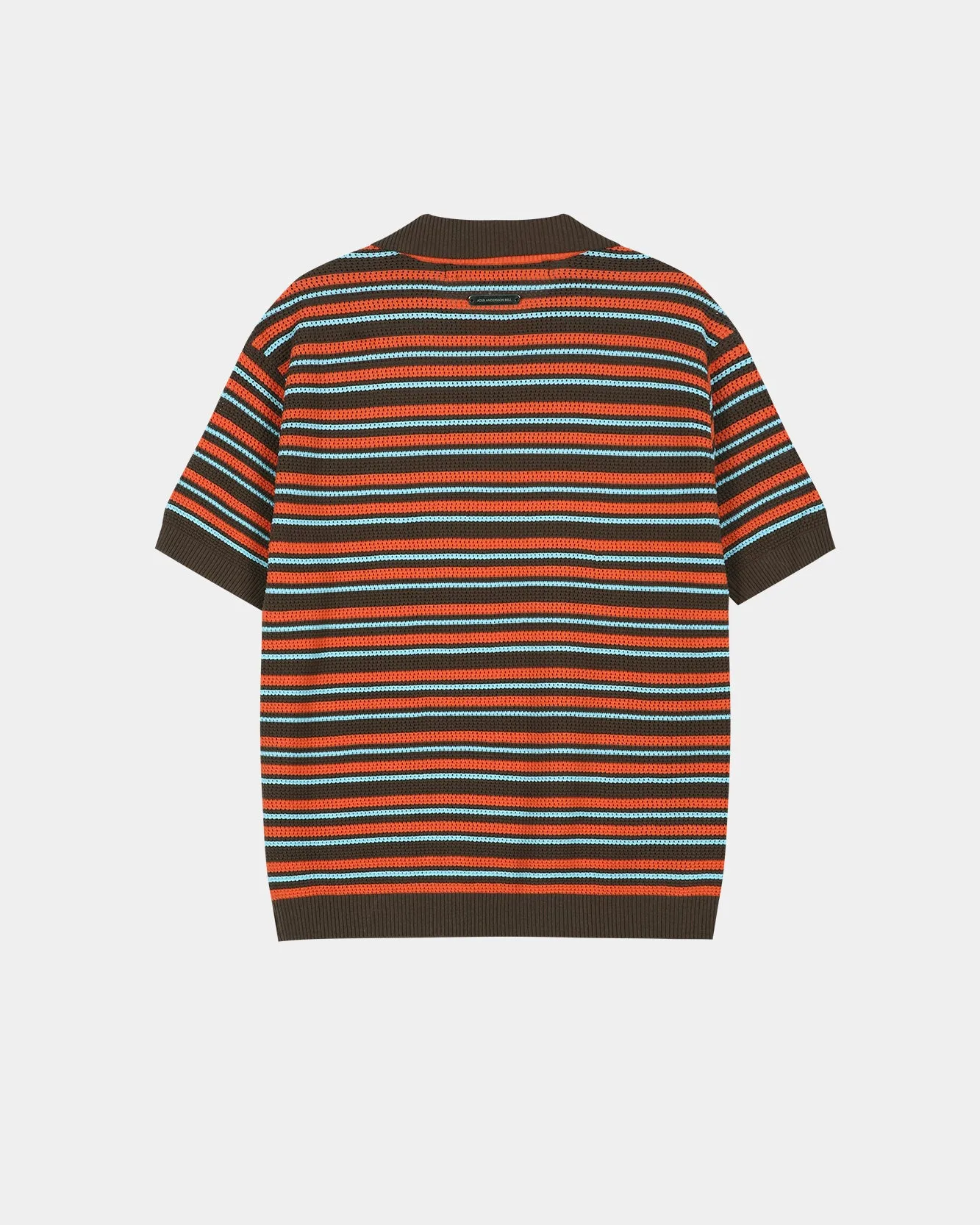 STRIPE LAYERED POLO SWEATER atb1533m(BROWN/ORANGE) sold by Andersson Bell product image thumbnail 3