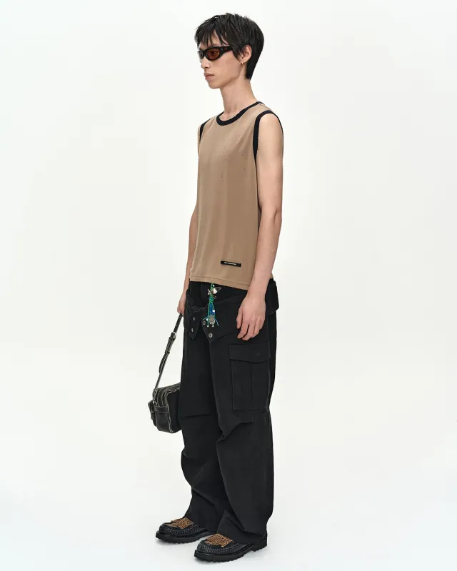 BRIT DAMAGED SLEEVELESS atb1544m(BEIGE) made by Andersson Bell