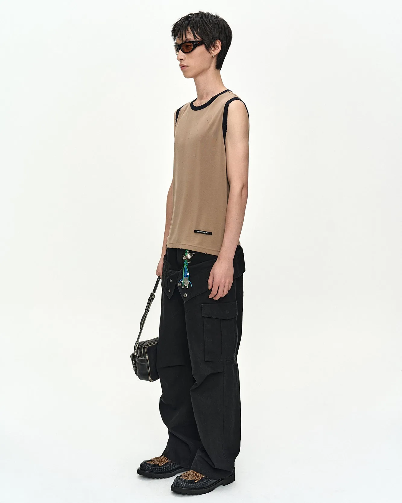 BRIT DAMAGED SLEEVELESS atb1544m(BEIGE) sold by Andersson Bell