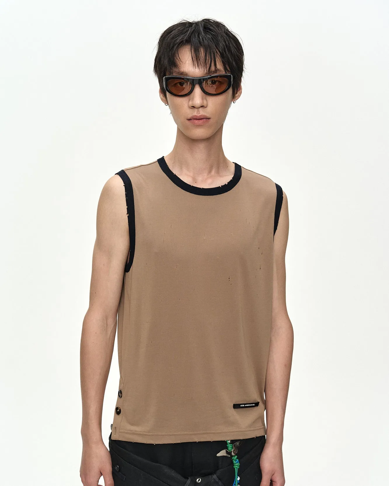 BRIT DAMAGED SLEEVELESS atb1544m(BEIGE) sold by Andersson Bell product image thumbnail 5