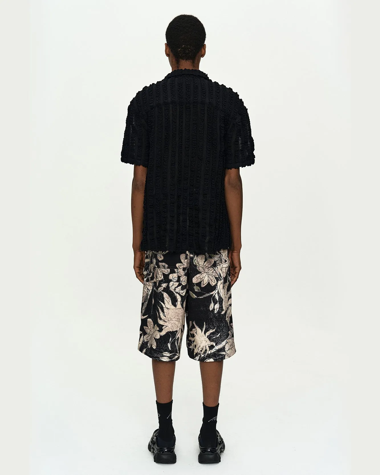 KENLEY KNITTED OPEN COLLAR SHIRT atb1445m(BLACK) sold by Andersson Bell product image thumbnail 5