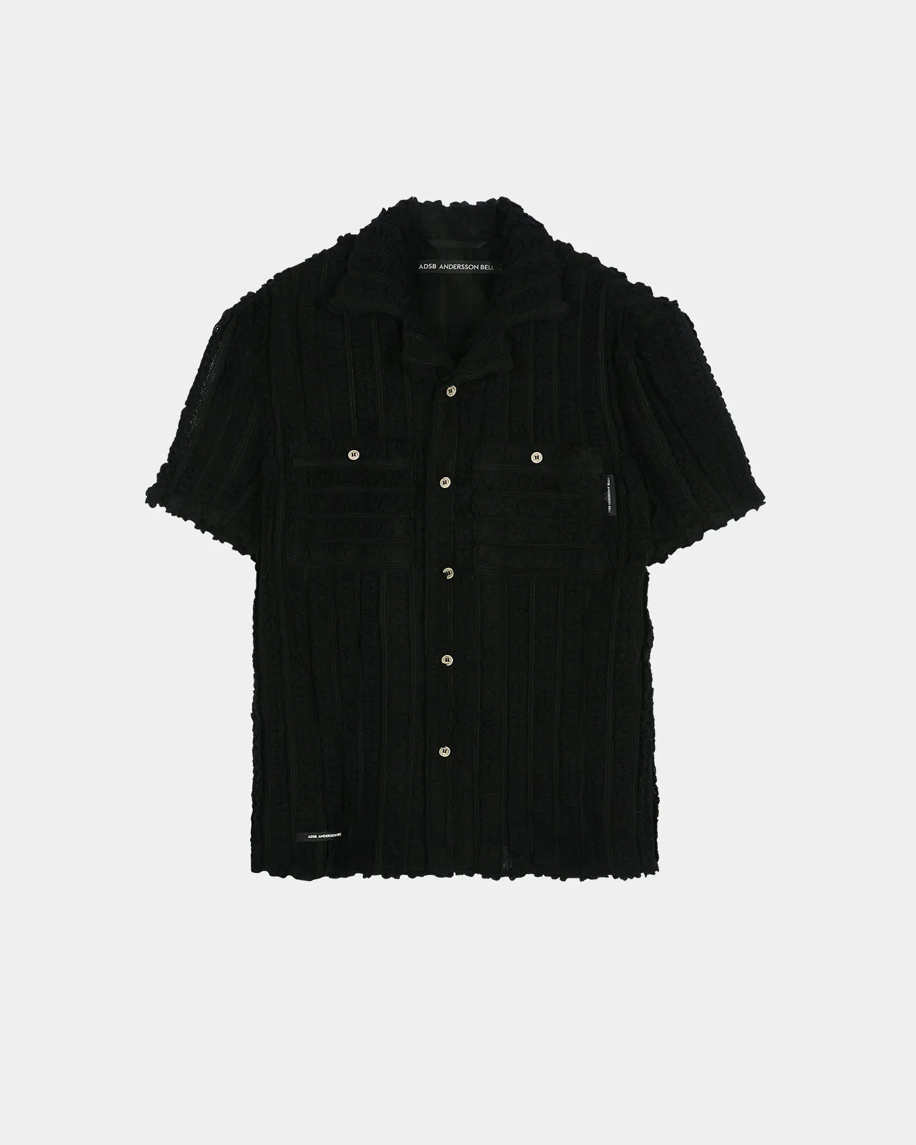 KENLEY KNITTED OPEN COLLAR SHIRT atb1445m(BLACK) sold by Andersson Bell product image thumbnail 2