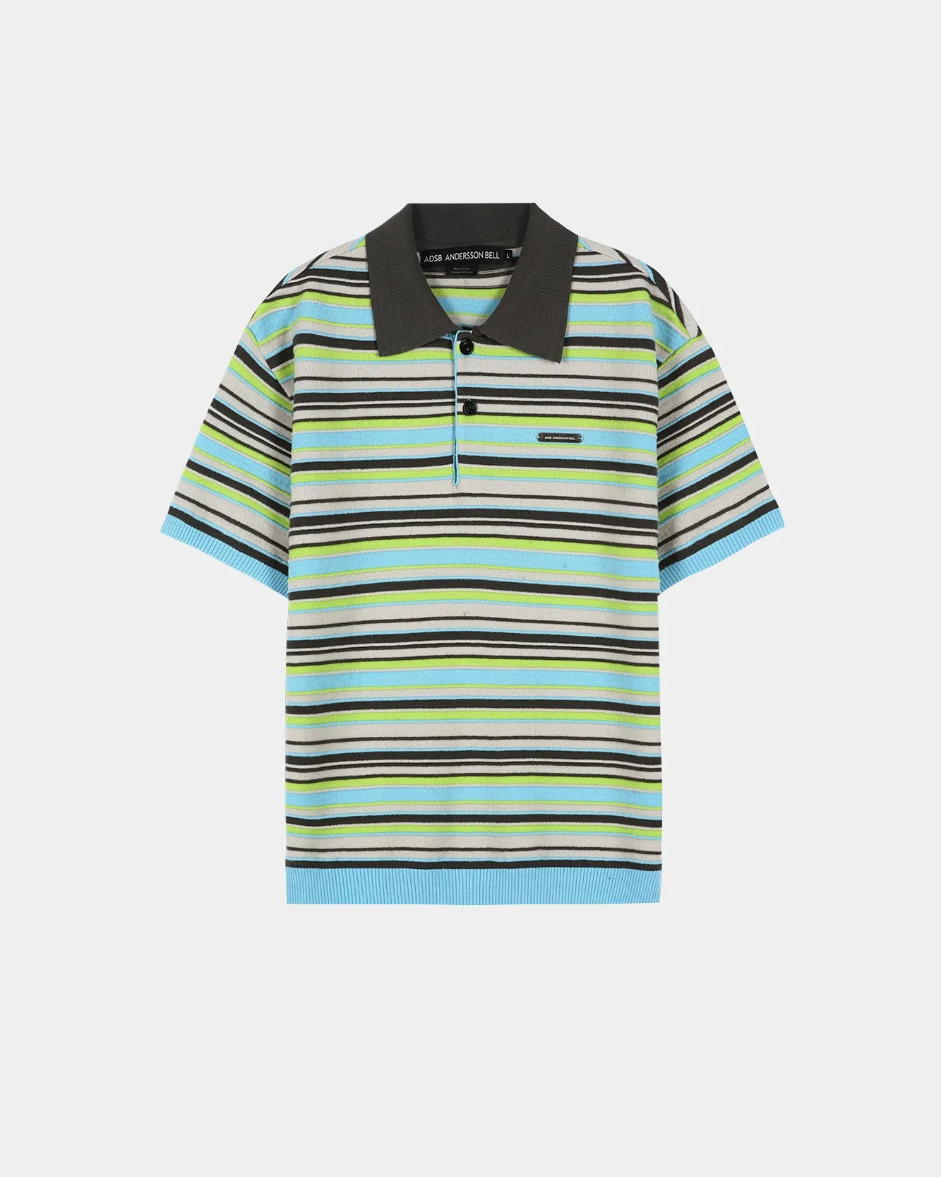 STRIPE WOOL POLO SWEATER atb1462m(SKY BLUE) sold by Andersson Bell product image thumbnail 2